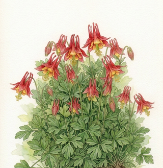 Aquilegia hybrida <br>COLUMBINE DWARF RED YELLOW