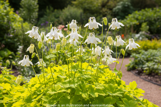 Aquilegia vulgaris <br>GOLDEN FOLIAGE COLUMBINE