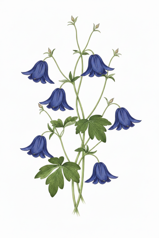 Aquilegia vulgaris BLUE CLEMATIS-FLOWERED COLUMBINE