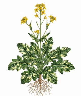 Barbarea vulgaris variegata <br>VARIEGATED WINTER CRESS.
