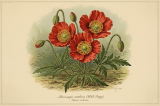 Meconopsis cambrica, Papaver cambricum <br>WELSH RED POPPY