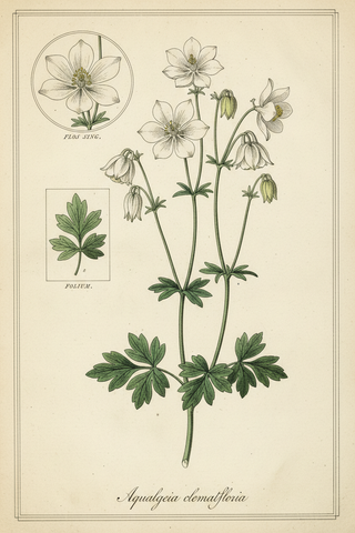 Aquilegia clematiflora WHITE CLEMATIS-FLOWERED COLUMBINE