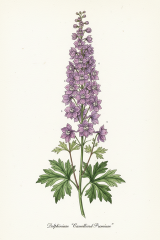 Delphinium <br>DELPHINIUM LILAC 'CAMELLIARD PREMIUM'