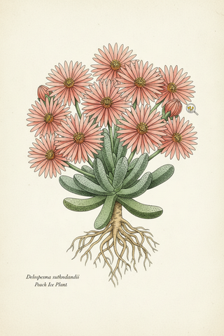 Delosperma sutherlandii <br>PEACH HARDY ICE PLANT