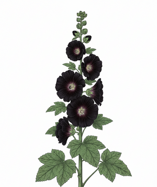 Alcea nigra JET BLACK HOLLYHOCK