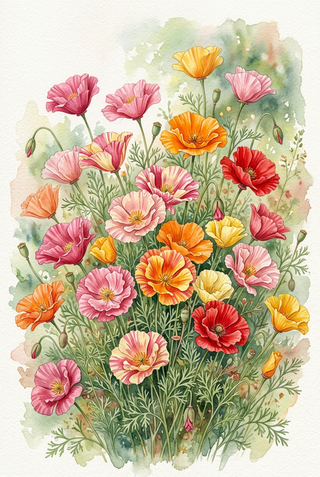 Eschscholzia californica <br>POPPY MIX CALIFORNIA BALLERINA