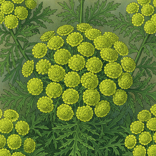 Tanacetum parthenium <br>MAGIC LIME GREEN FEVERFEW