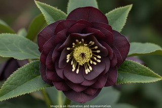 Helleborus orientalis <br>DOUBLE BLACK CHRISTMAS ROSE