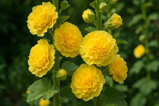 double yellow hollyhock