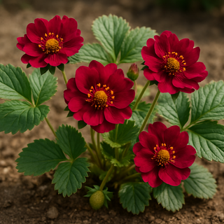 double flowers strawberry red cherry
