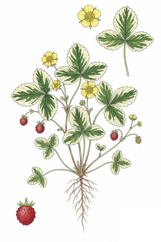 Duchesnea indica variegata VARIEGATED STRAWBERRY