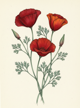 Eschscholzia californica POPPY CALIFORNIA 'CARMINE KING'