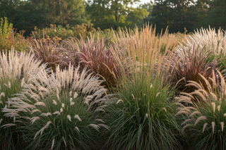 lots of different very tall ornamental clumping grasses