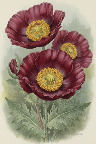 Meconopsis grandis <br>BURGUNDY HIMALAYAN POPPY TIBETAN