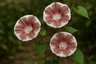 morning glory brownish-pink with white edges ipomoea