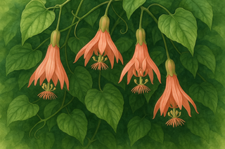 Passiflora adulterina similar to banada passion vine salmon hanging flowers