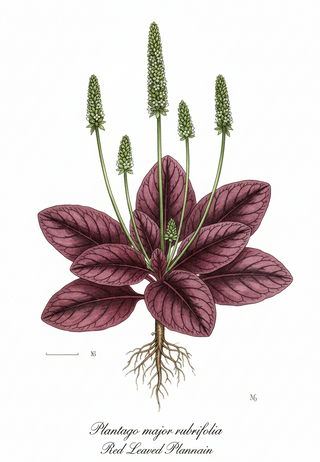 Plantago major rubrifolia <br>RED PLANTAIN