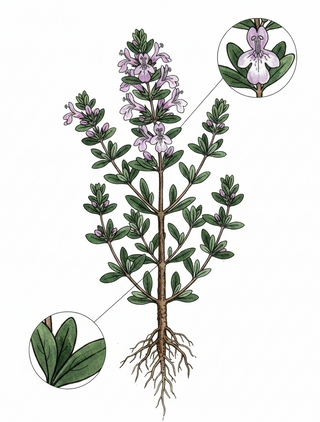 Satureja montana ssp. illyrica PURPLE COMPACT WINTER SAVORY, SHOWY