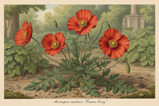 red welsh poppy Meconopsis cambrica francis perry