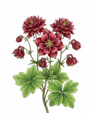 Aquilegia vulgaris RUBY PORT COLUMBINE DOUBLE