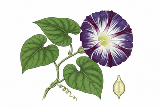 Ipomoea nil STRIPED-FLOWERS MORNING GLORY 'PEPPERMINT'
